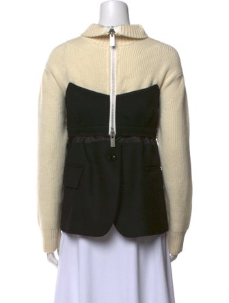 Sacai Wool Mock Neck Sweatshirt