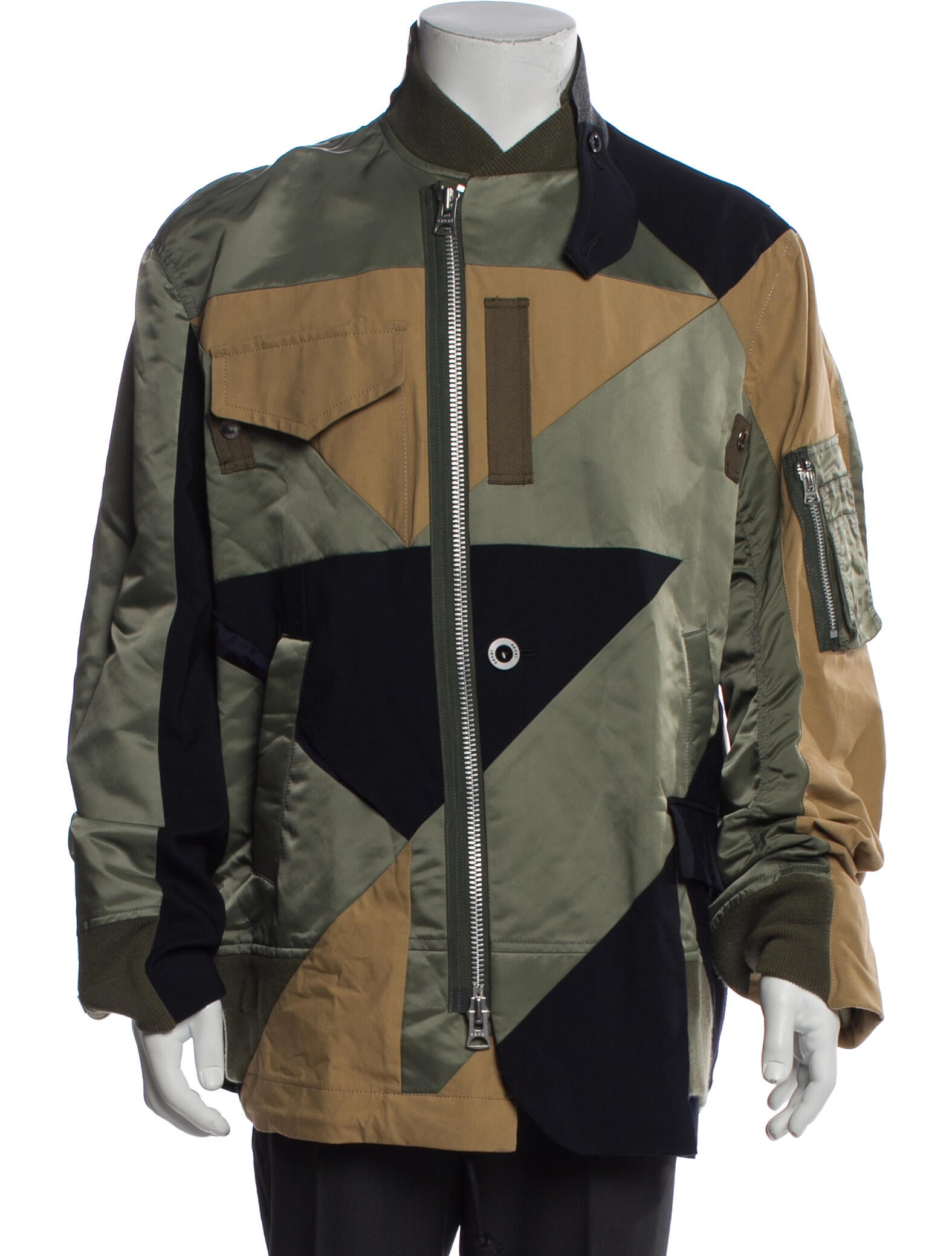 Sacai Colorblock Pattern Utility Jacket