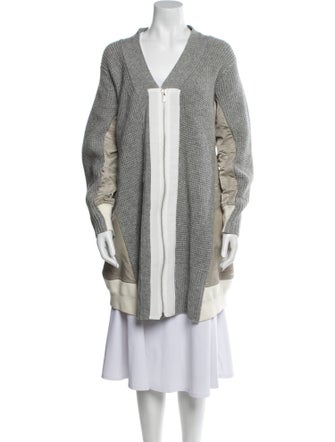 Sacai Wool Colorblock Pattern Jacket