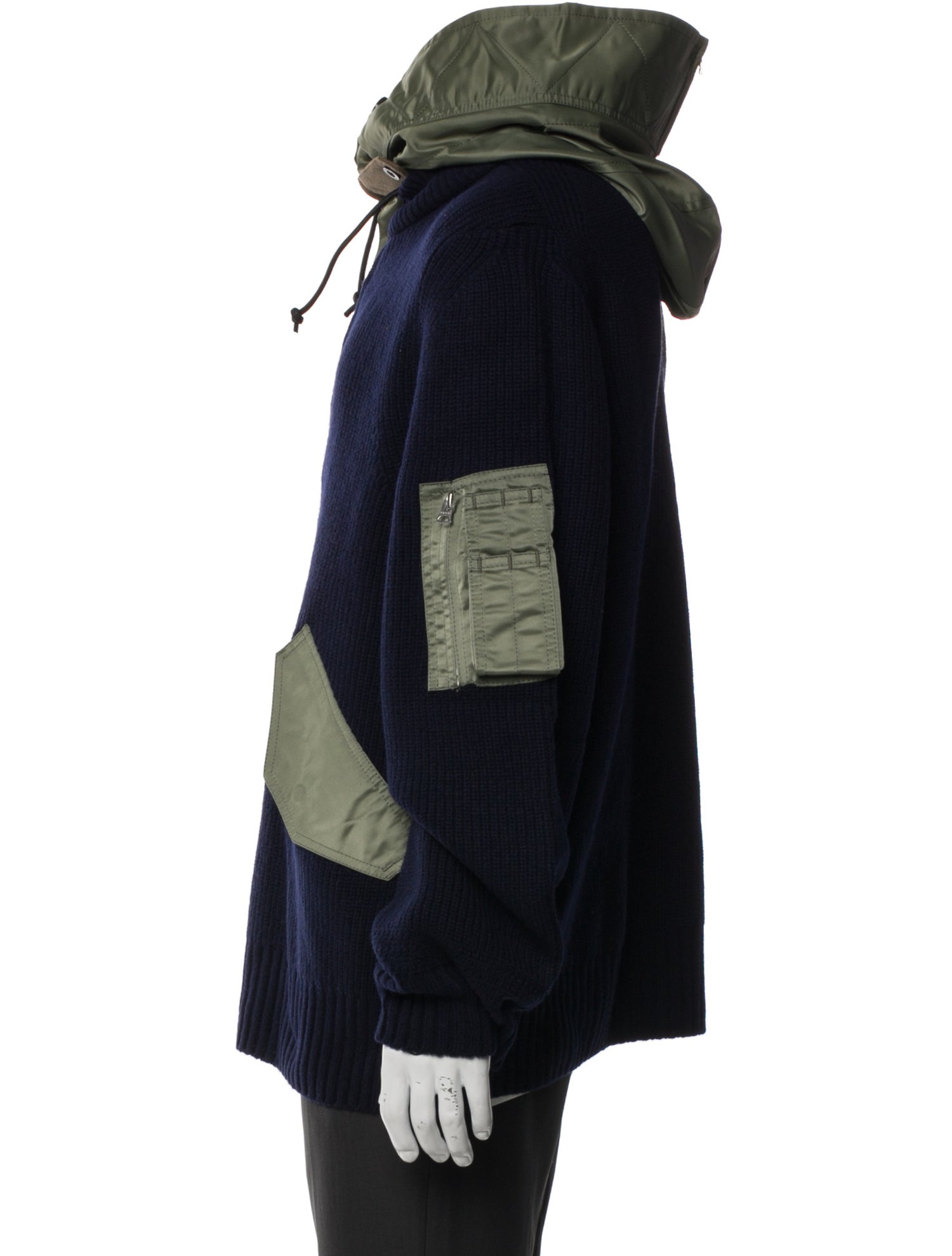 Sacai Wool Colorblock Pattern Parka w/ Tags