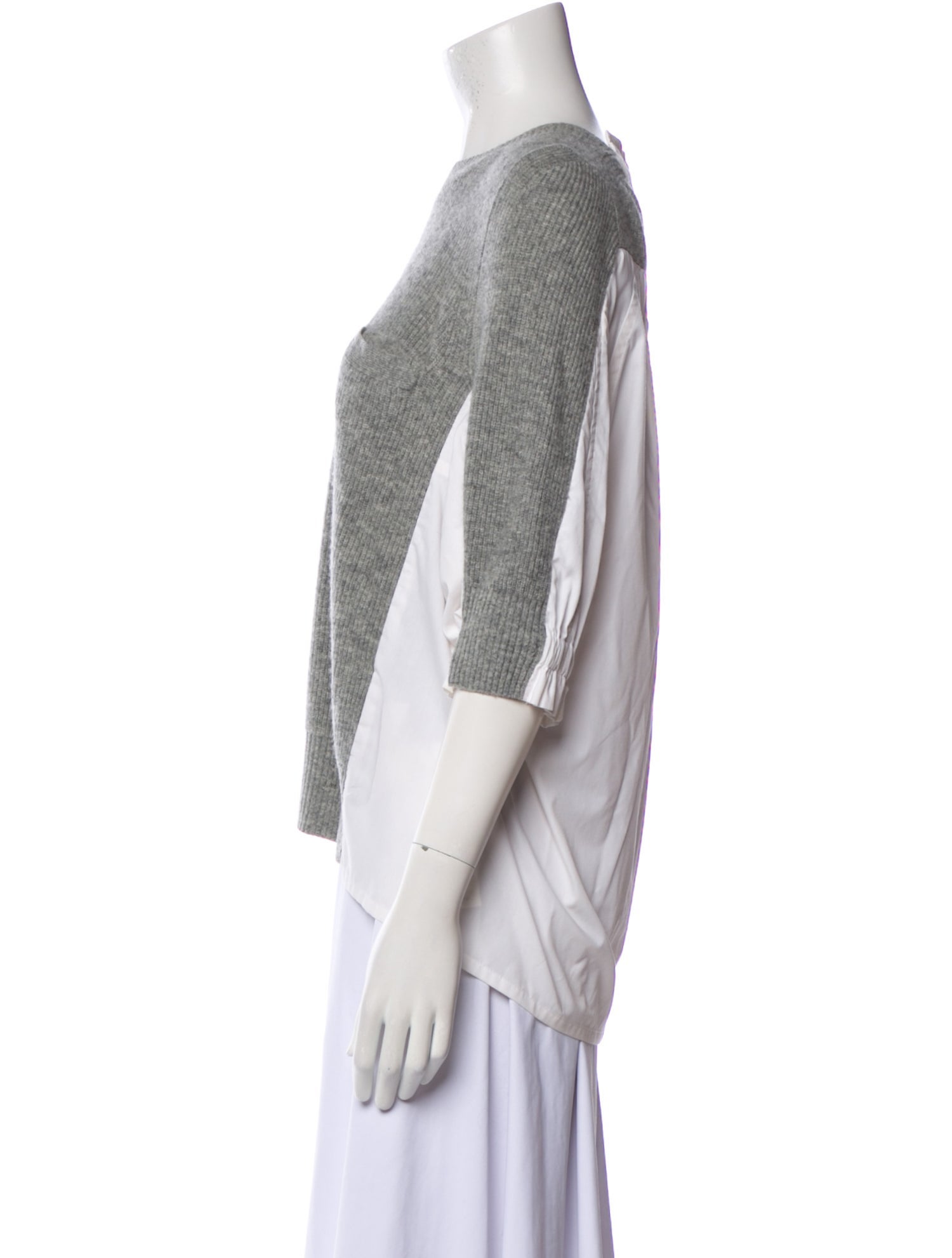 Sacai Wool Bateau Neckline Crop Top