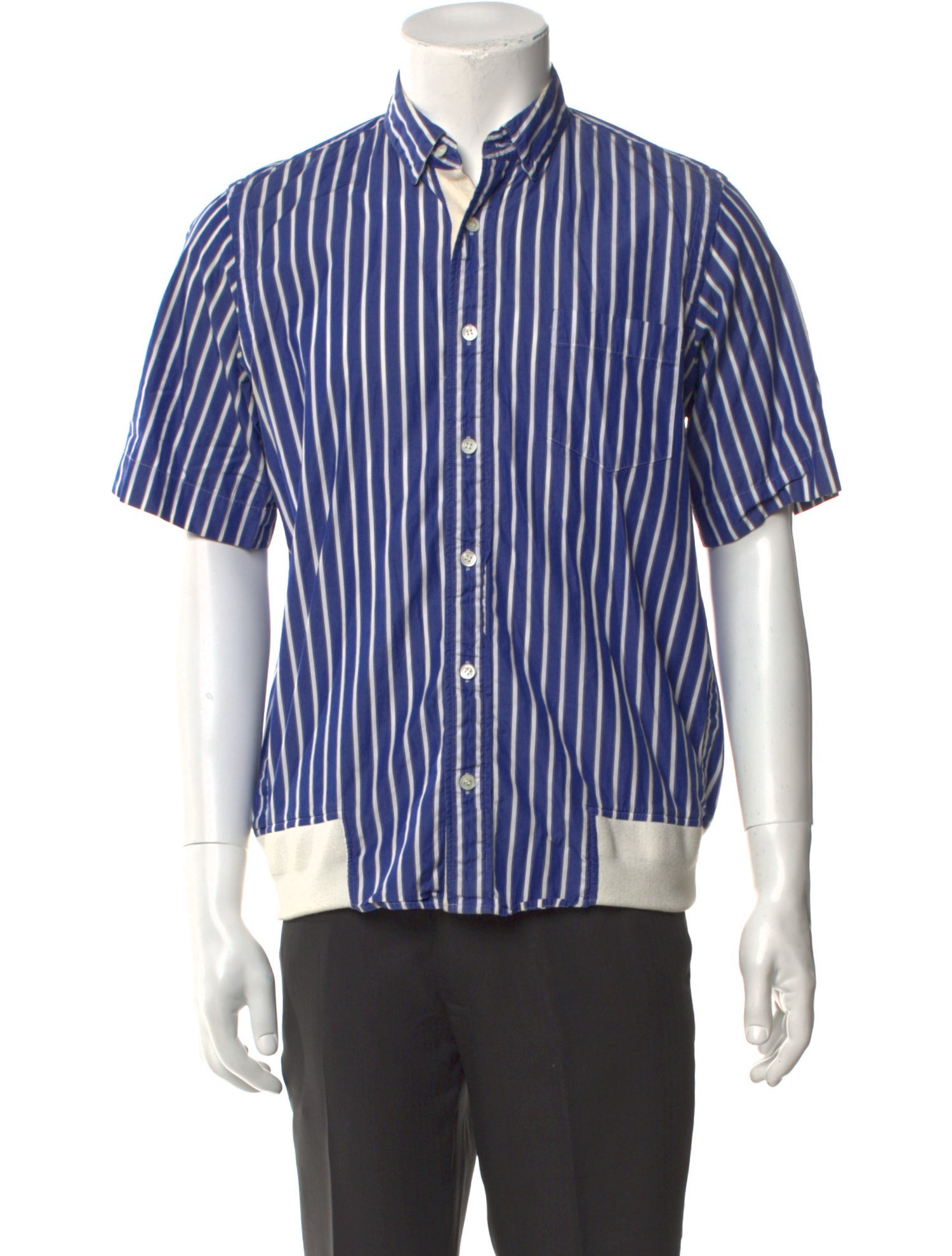 Sacai Striped Short Sleeve Shirt