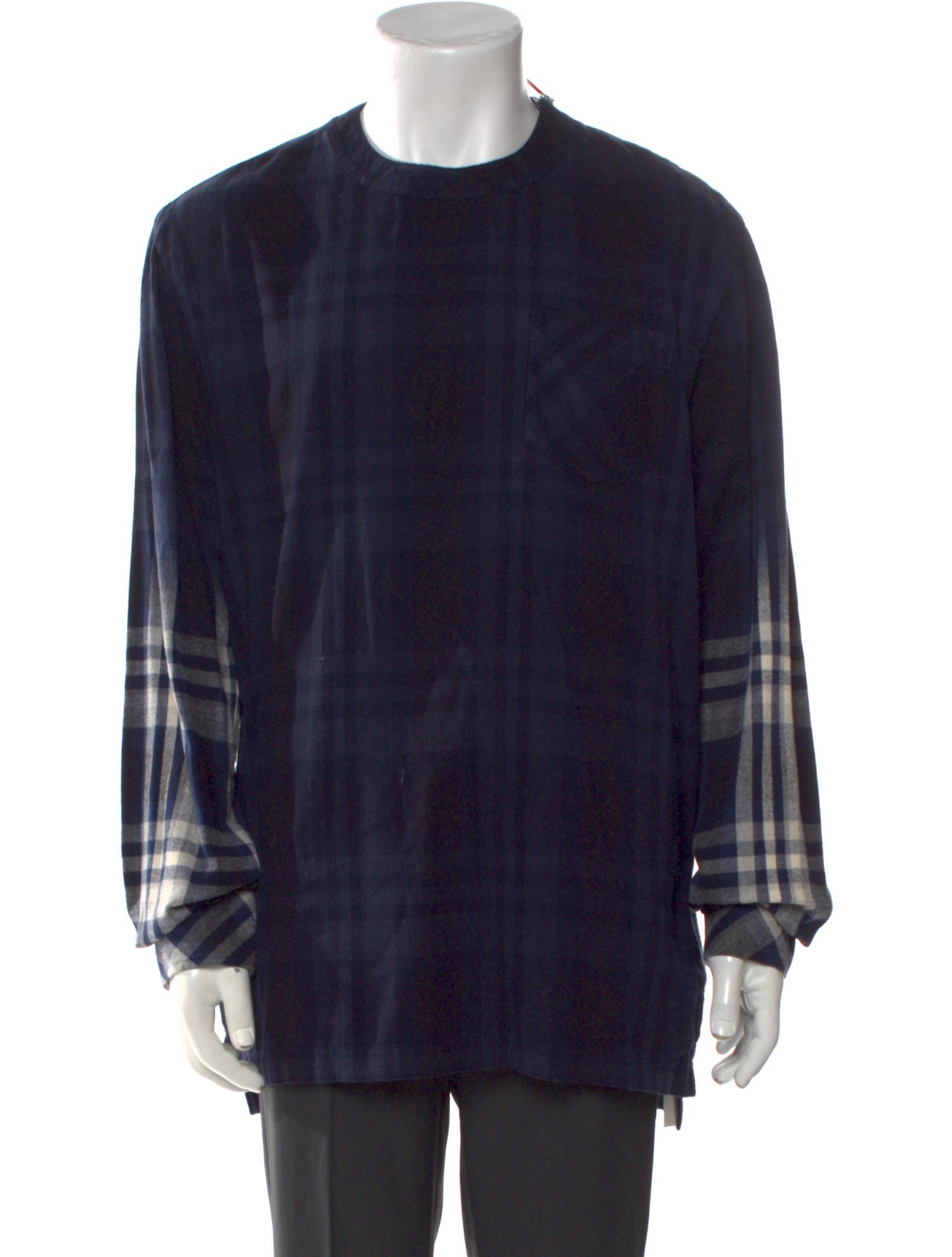 Sacai Plaid Print Long Sleeve Shirt