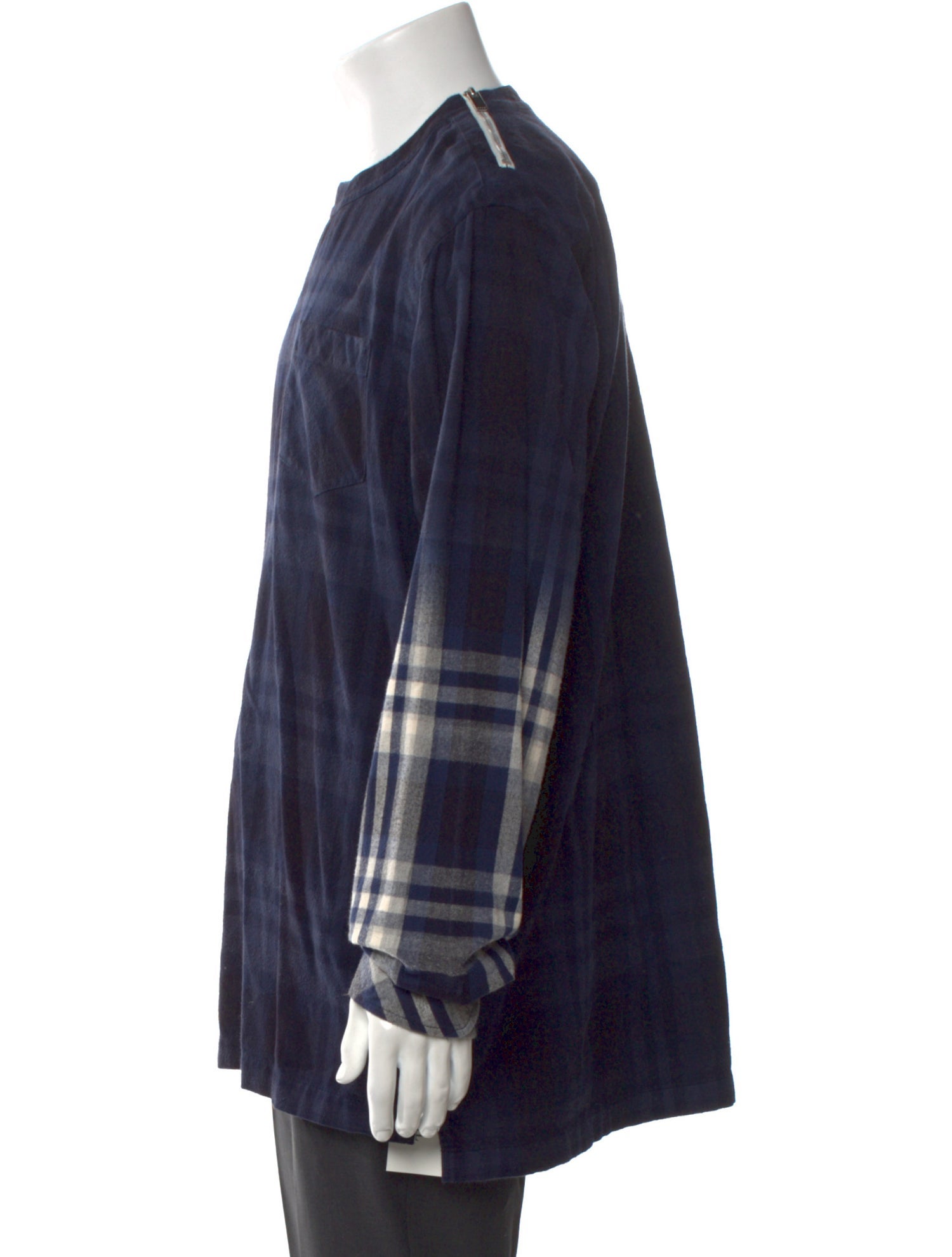 Sacai Plaid Print Long Sleeve Shirt