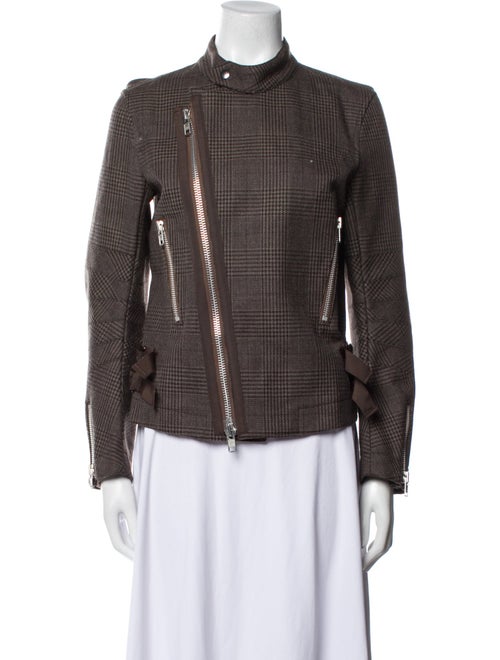 Sacai Wool Plaid Print Jacket