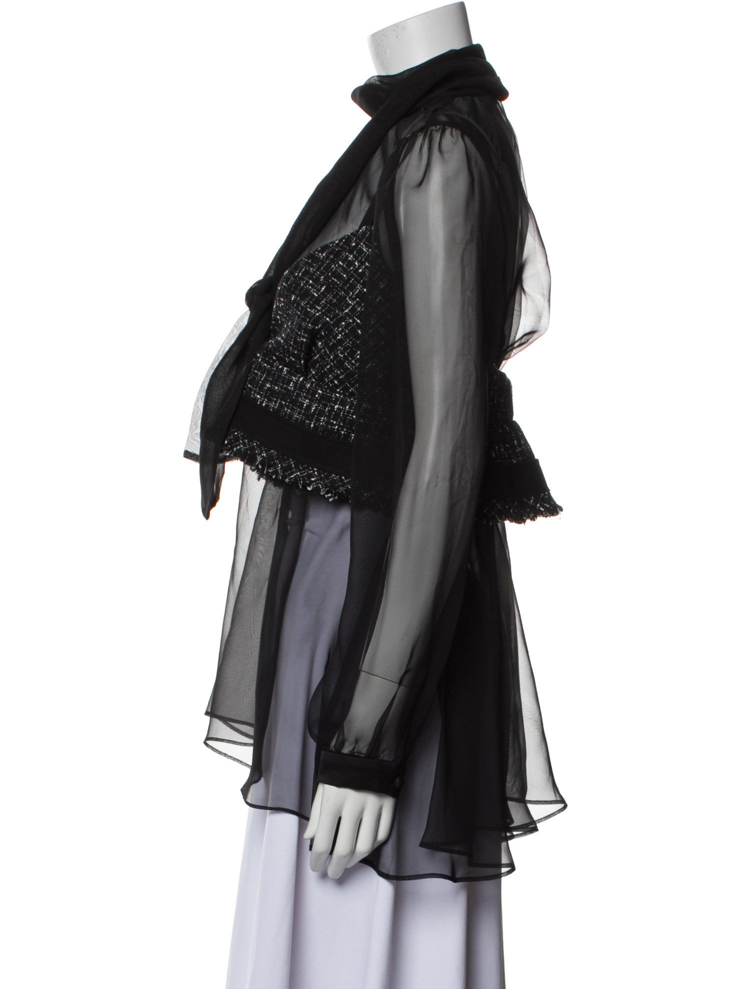 Sacai Mock Neck Long Sleeve Blouse