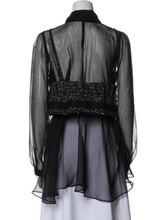 Sacai Mock Neck Long Sleeve Blouse