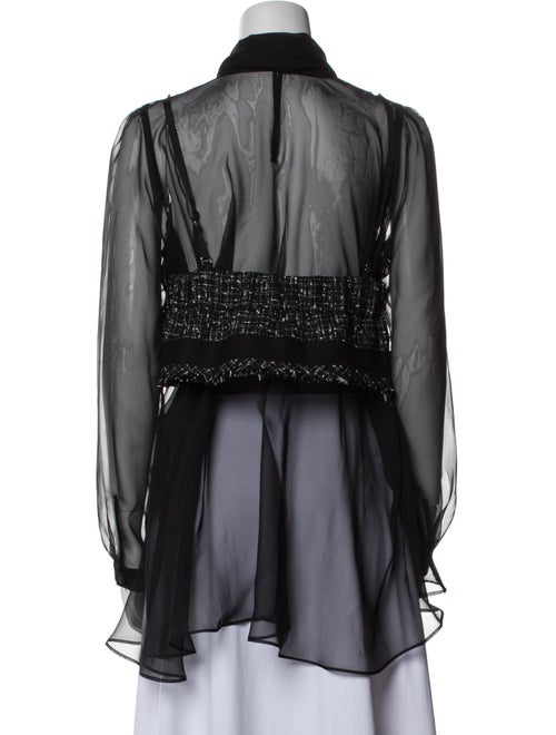 Sacai Mock Neck Long Sleeve Blouse