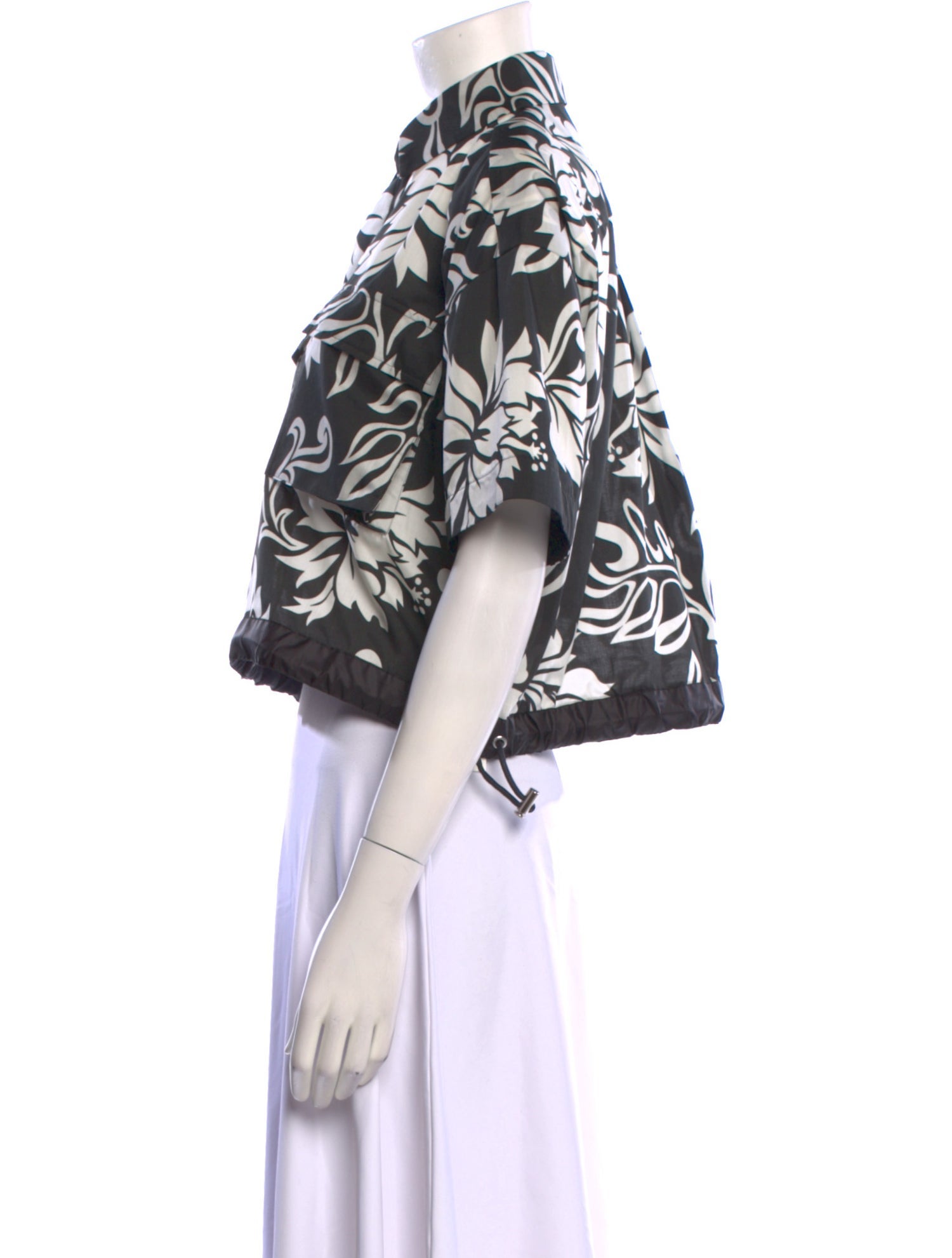 Sacai Printed Short Sleeve Crop Top