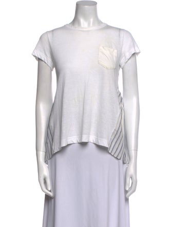 Sacai Linen Crew Neck Crop Top