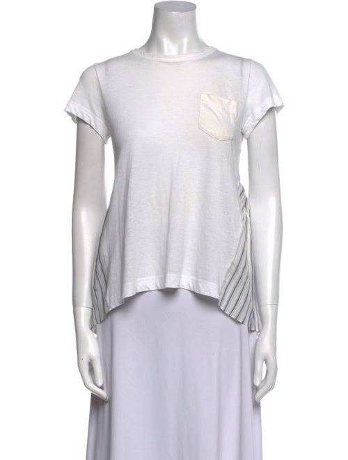 Sacai Linen Crew Neck Crop Top