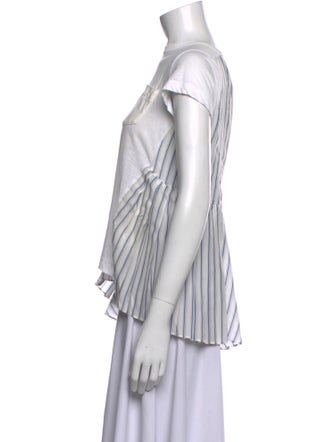 Sacai Linen Crew Neck Crop Top