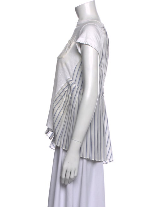 Sacai Linen Crew Neck Crop Top