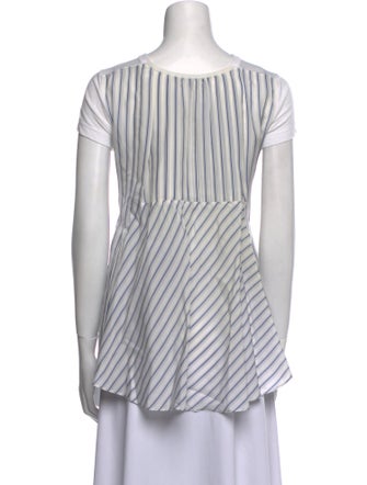 Sacai Linen Crew Neck Crop Top