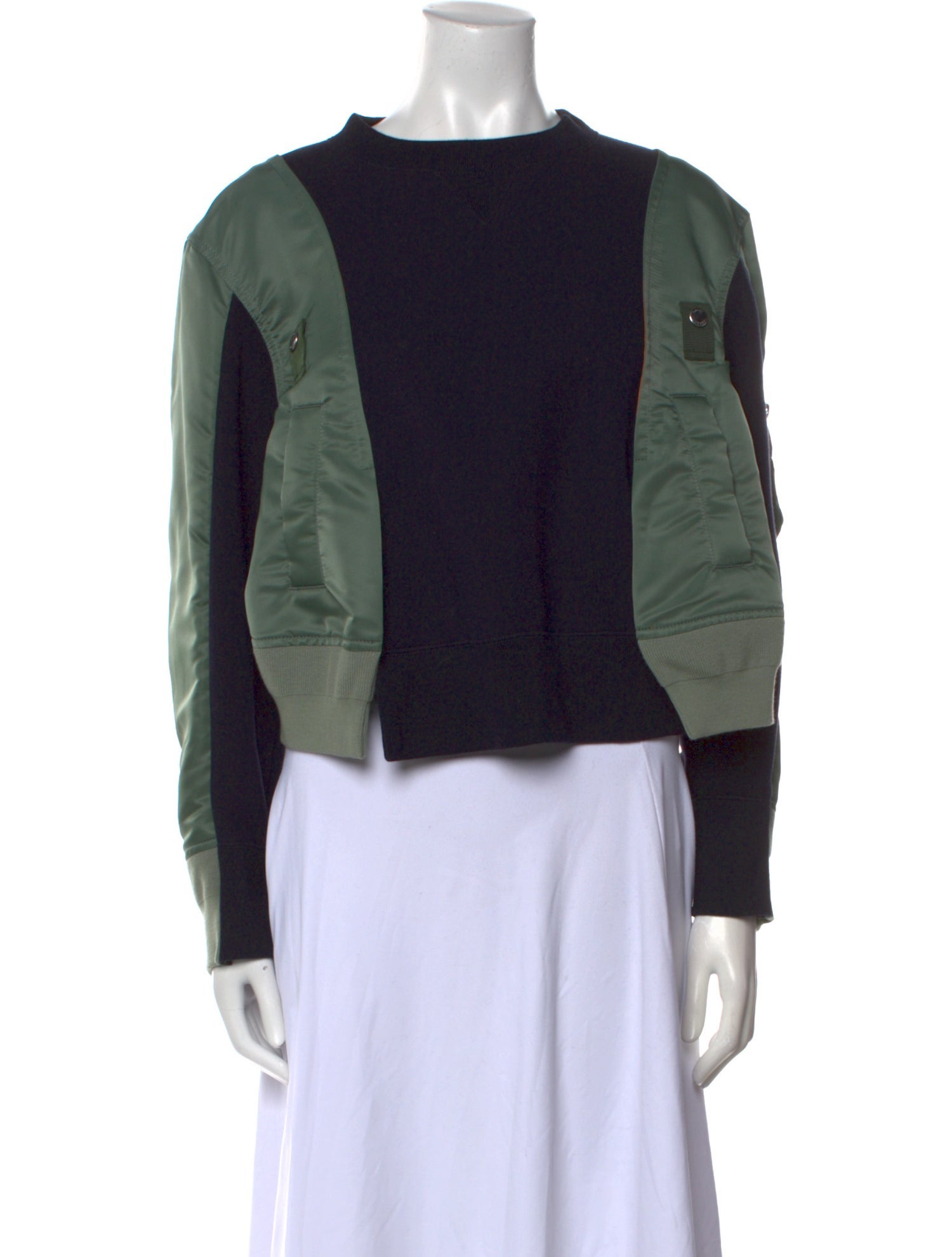 Sacai Colorblock Pattern Bateau Neckline Sweatshirt