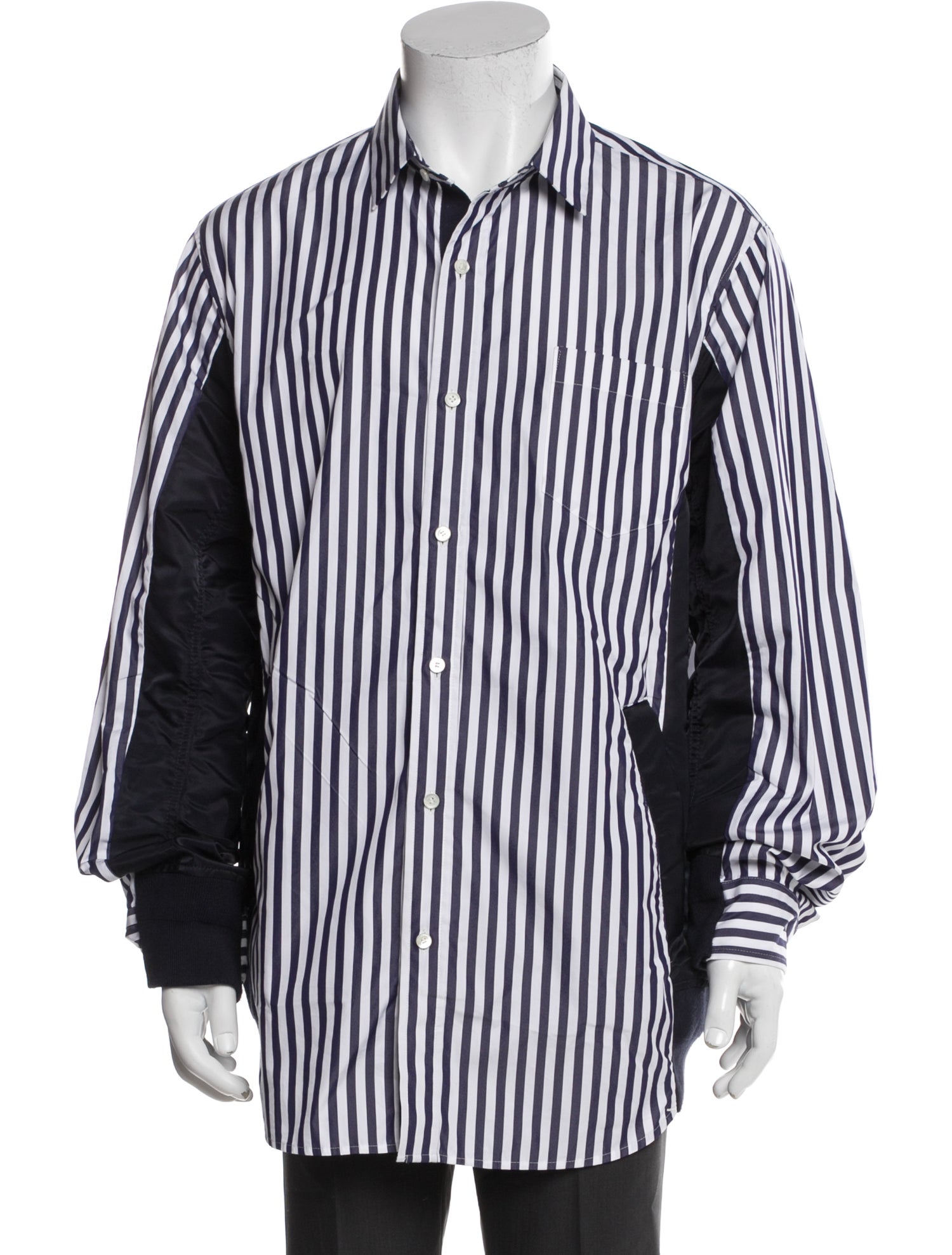 Sacai Striped V-Neck Sweatshirt