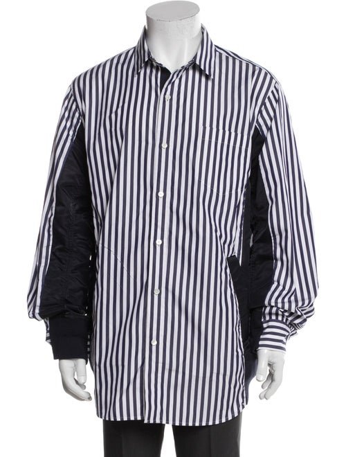 Sacai Striped V-Neck Sweatshirt