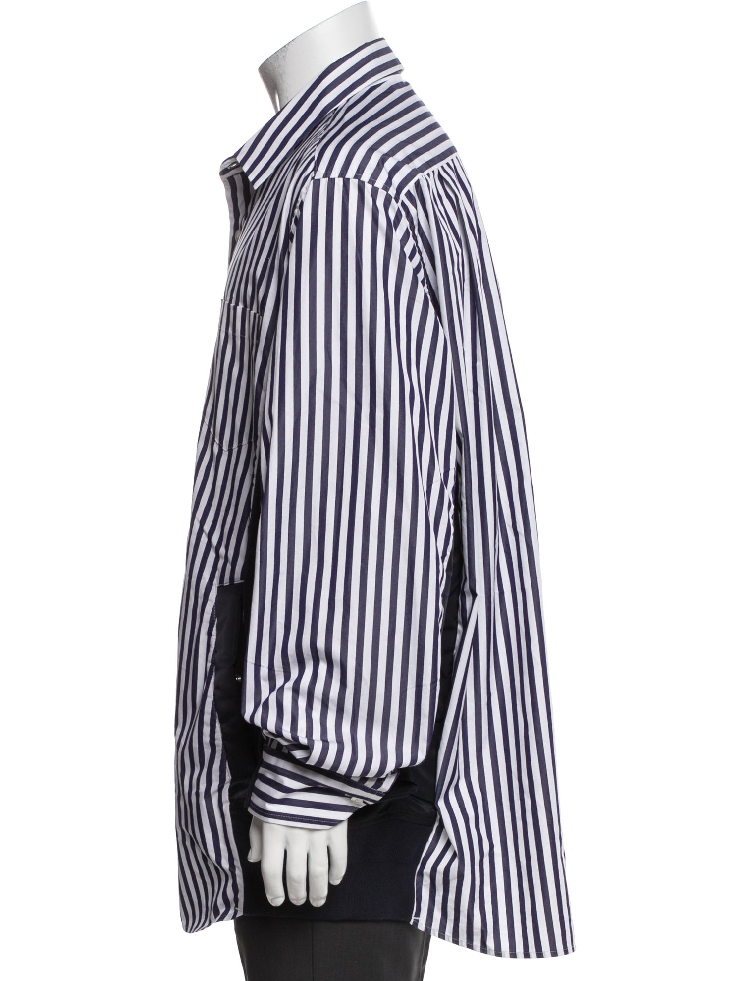 Sacai Striped V-Neck Sweatshirt