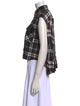 Sacai Plaid Print Mock Neck Crop Top