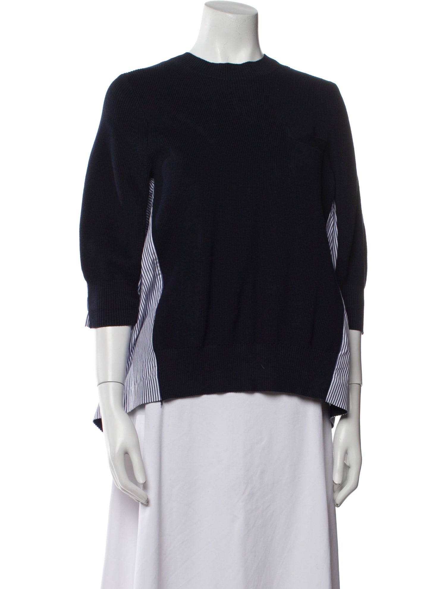 Sacai Crew Neck Three-Quarter Sleeve Top w/ Tags