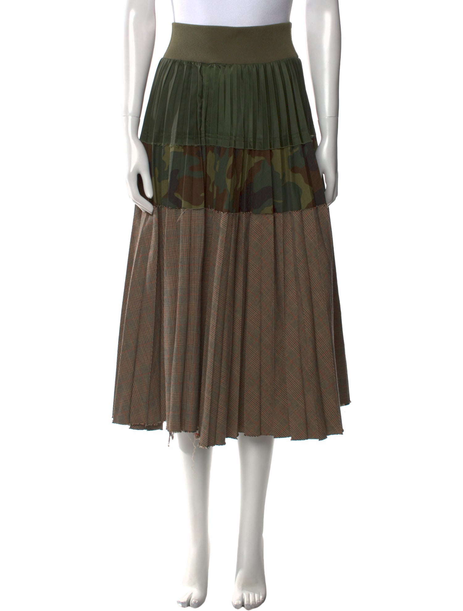 Sacai Raw-Edge Trim Midi Length Skirt