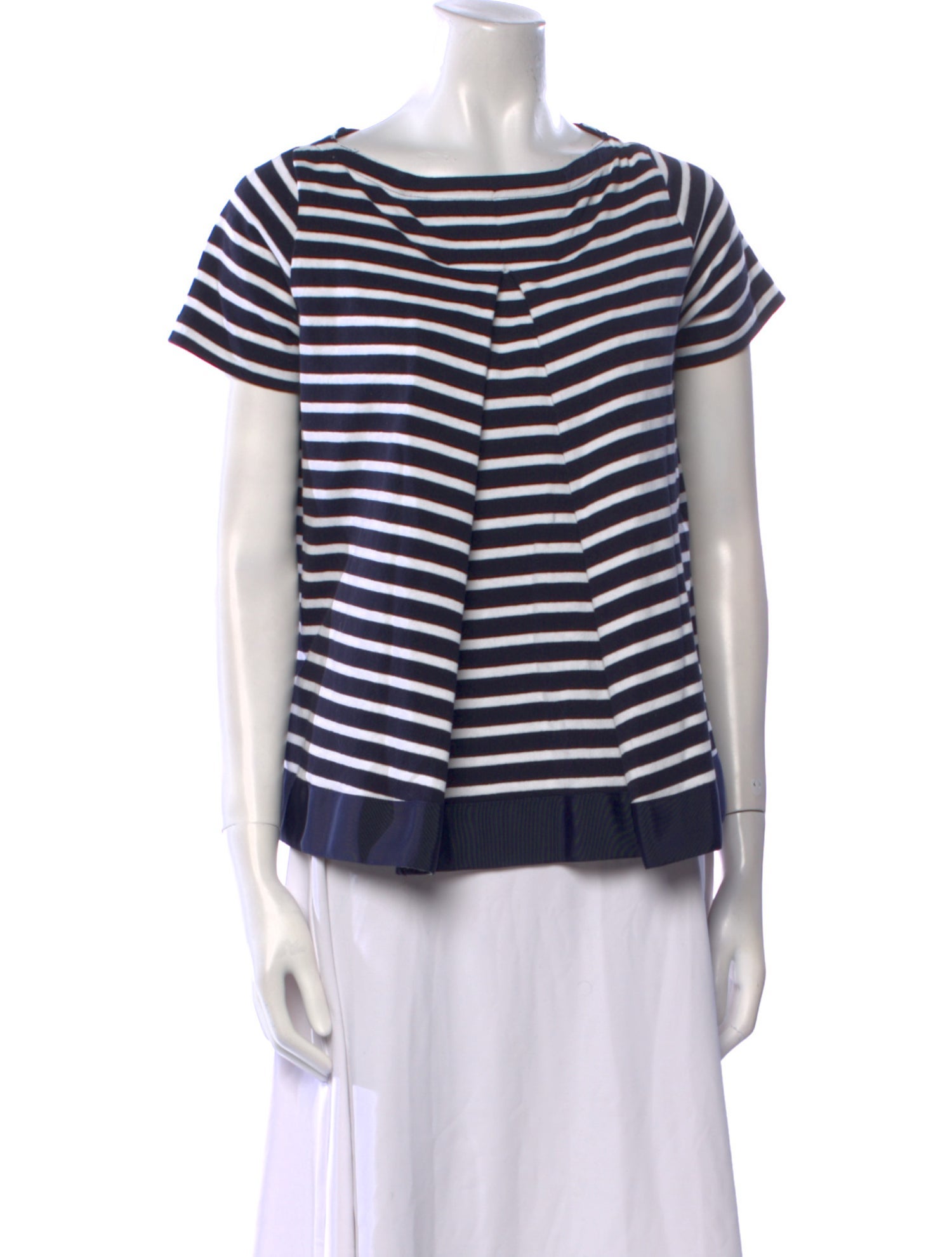Sacai Striped Bateau Neckline T-Shirt