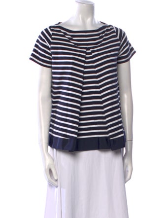 Sacai Striped Bateau Neckline T-Shirt