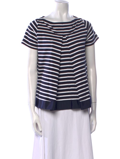 Sacai Striped Bateau Neckline T-Shirt