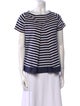 Sacai Striped Bateau Neckline T-Shirt