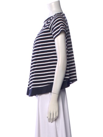 Sacai Striped Bateau Neckline T-Shirt