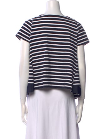 Sacai Striped Bateau Neckline T-Shirt