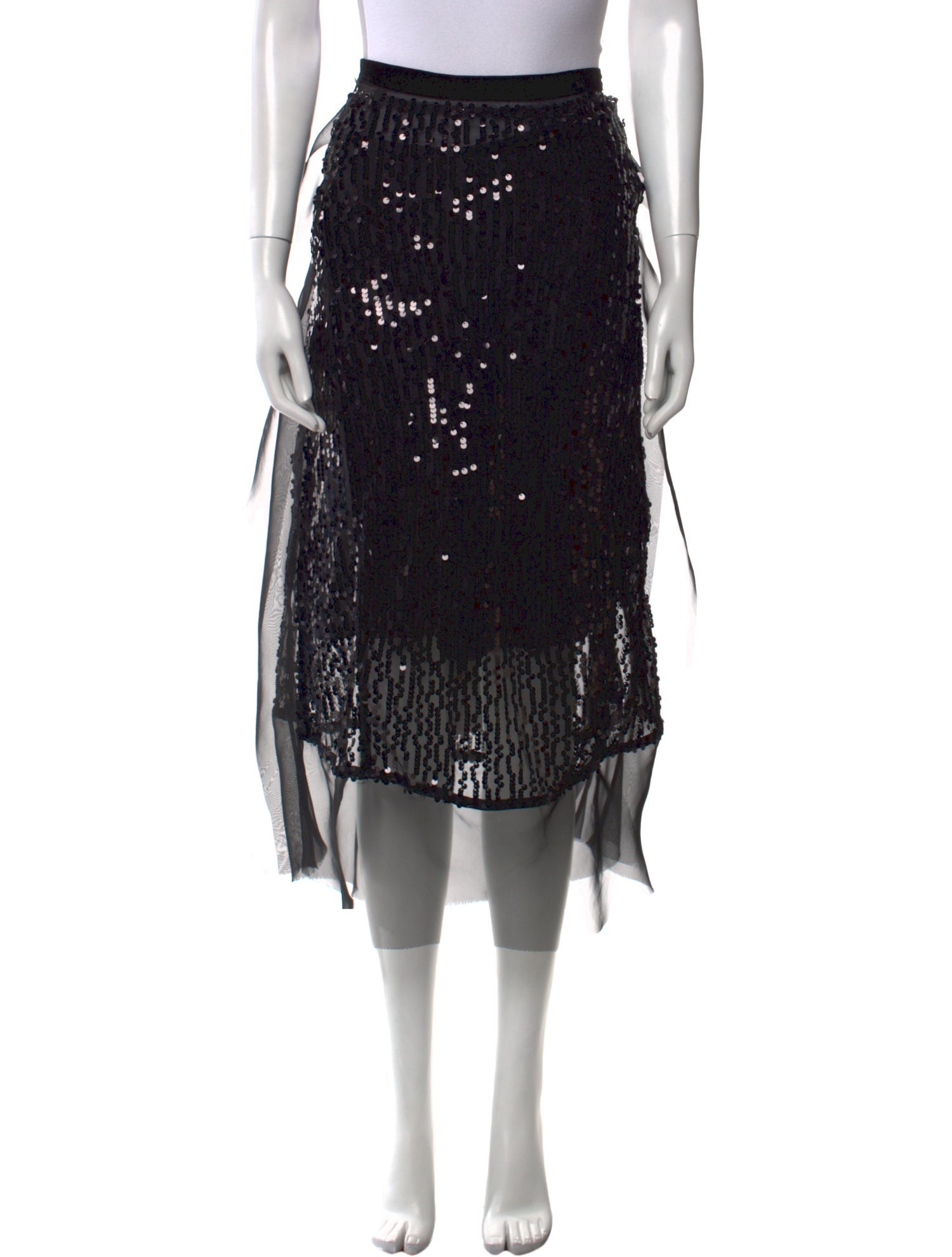 Sacai Sequin Embellishments Midi Length Skirt