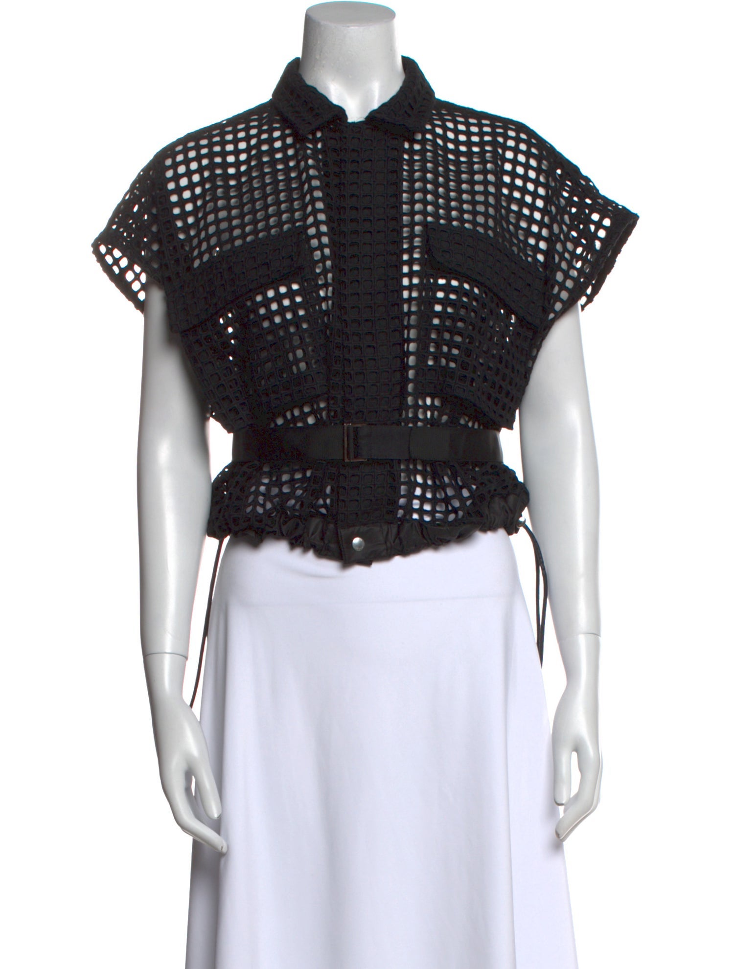 Sacai Short Sleeve Crop Top