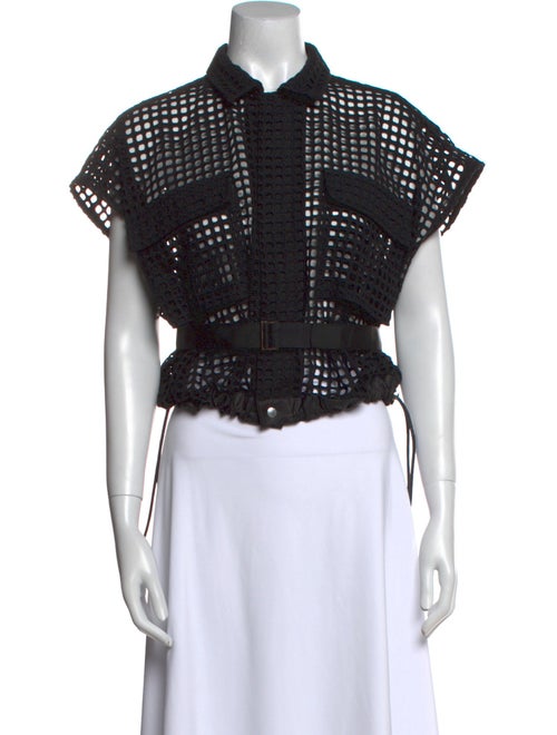 Sacai Short Sleeve Crop Top