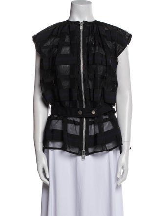 Sacai Plaid Print Vest