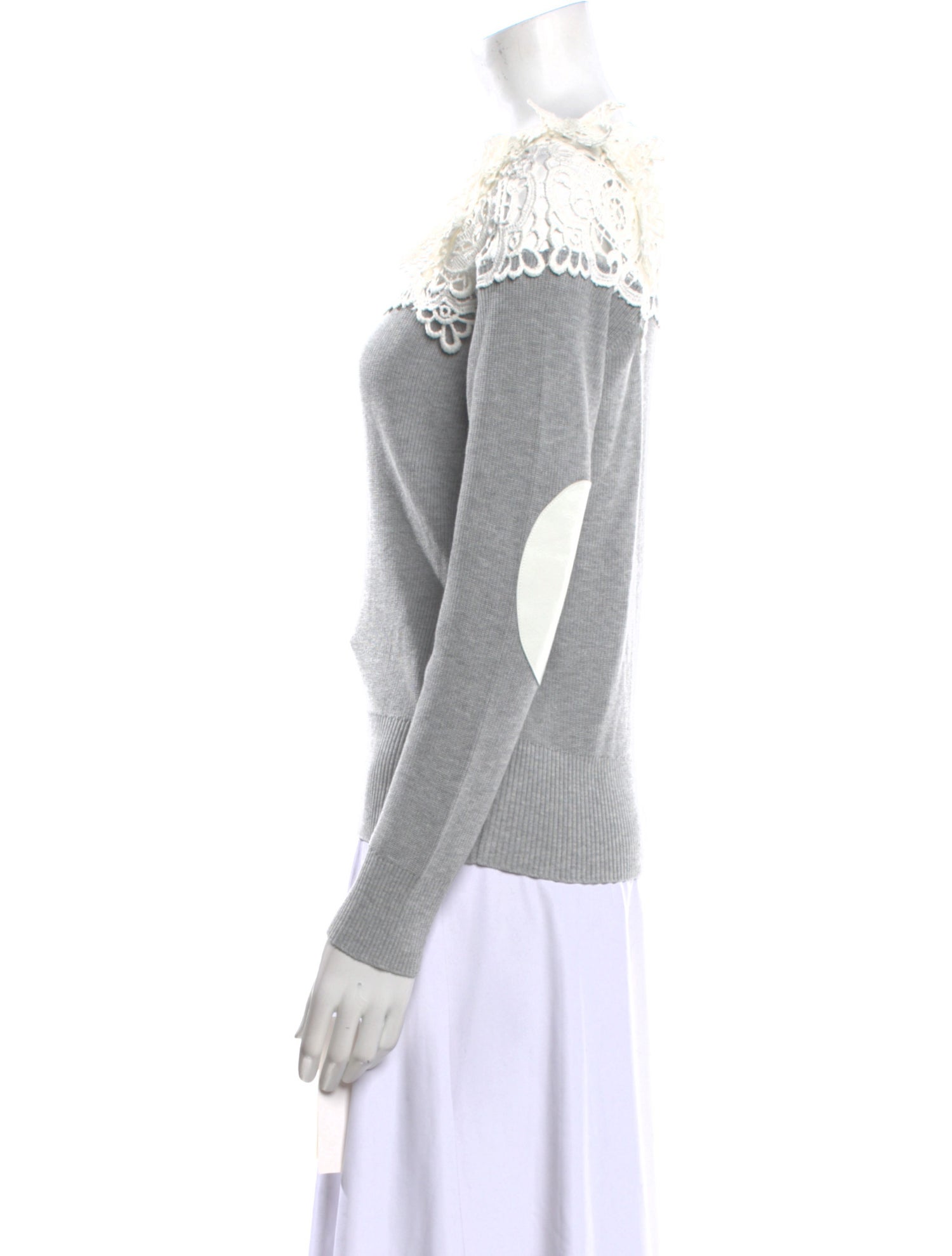 Sacai Lace Pattern Bateau Neckline Sweatshirt w/ Tags
