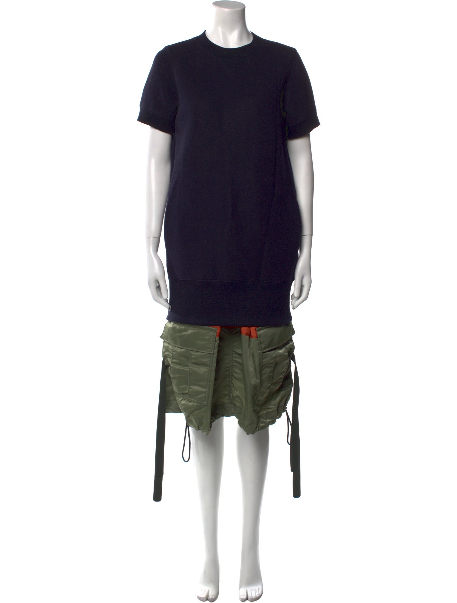 Sacai Crew Neck Knee-Length Dress