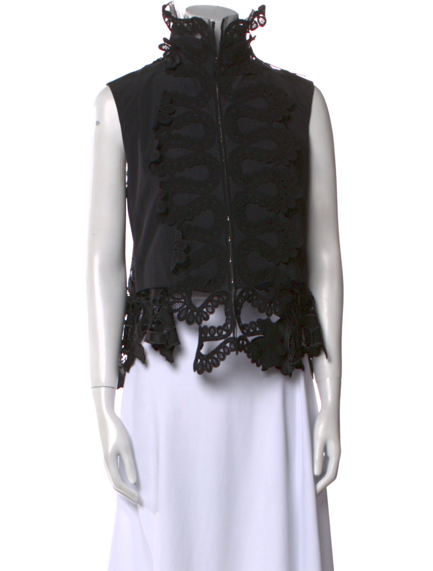 Sacai Mock Neck Sleeveless Blouse