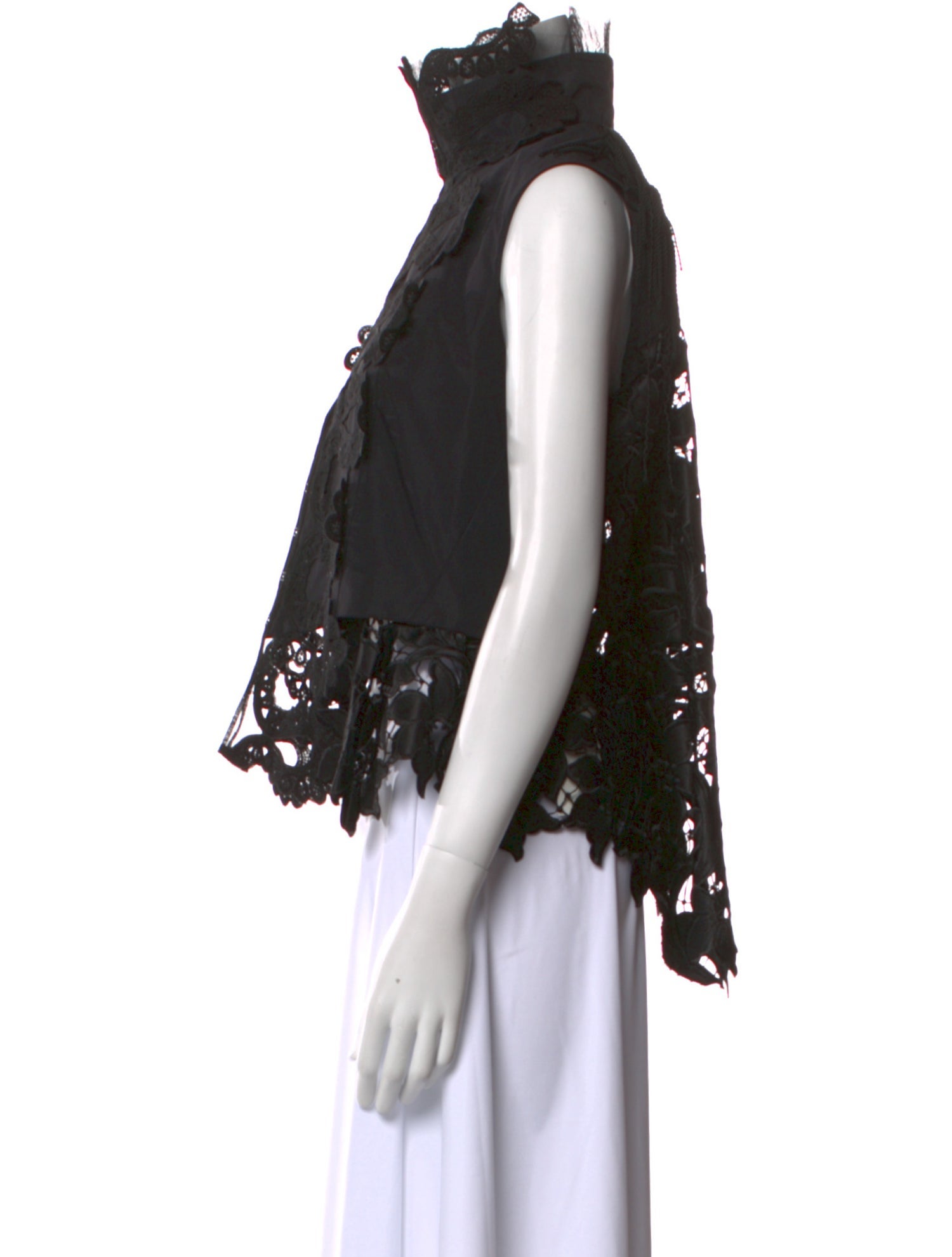 Sacai Mock Neck Sleeveless Blouse