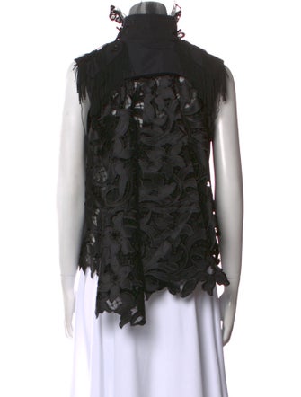 Sacai Mock Neck Sleeveless Blouse