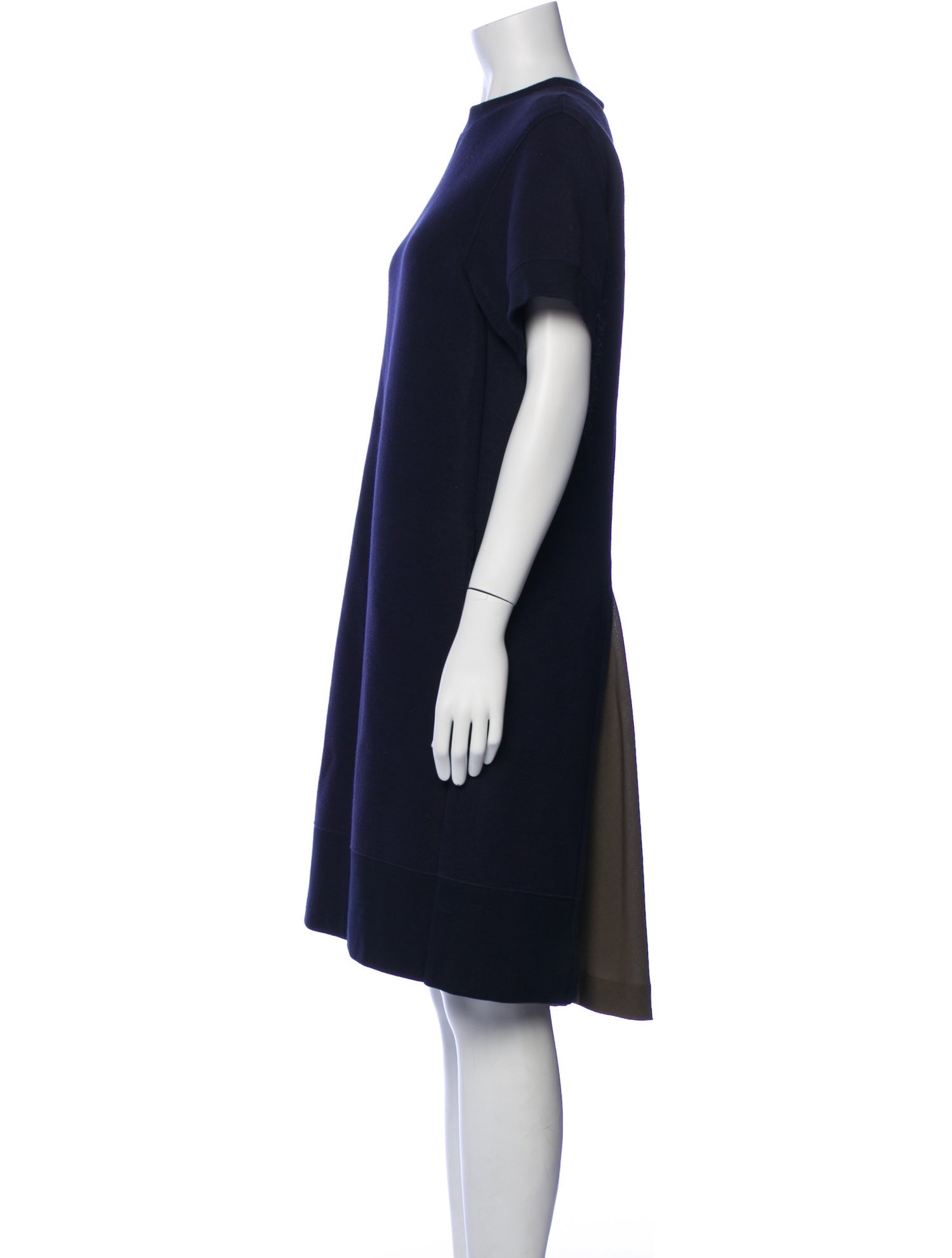 Sacai Crew Neck Knee-Length Dress