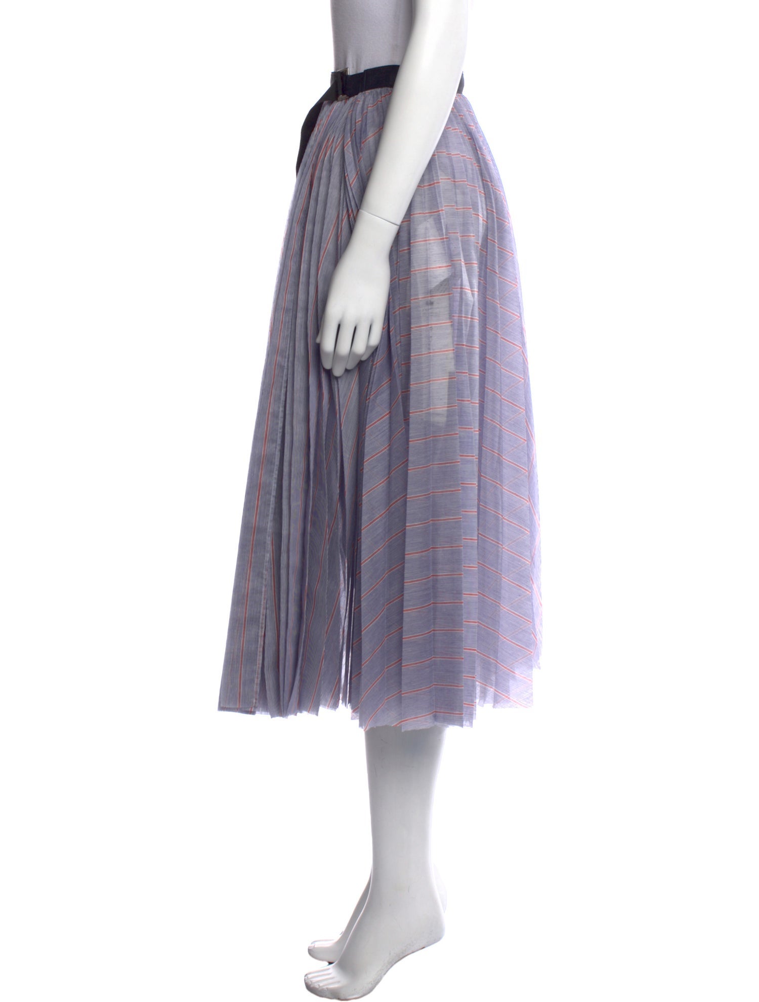 Sacai Pleated Accents Midi Length Skirt