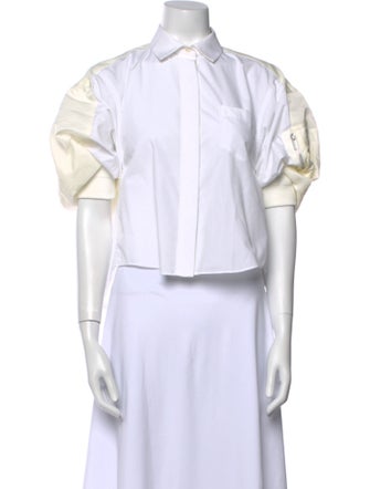 Sacai Short Sleeve Crop Top