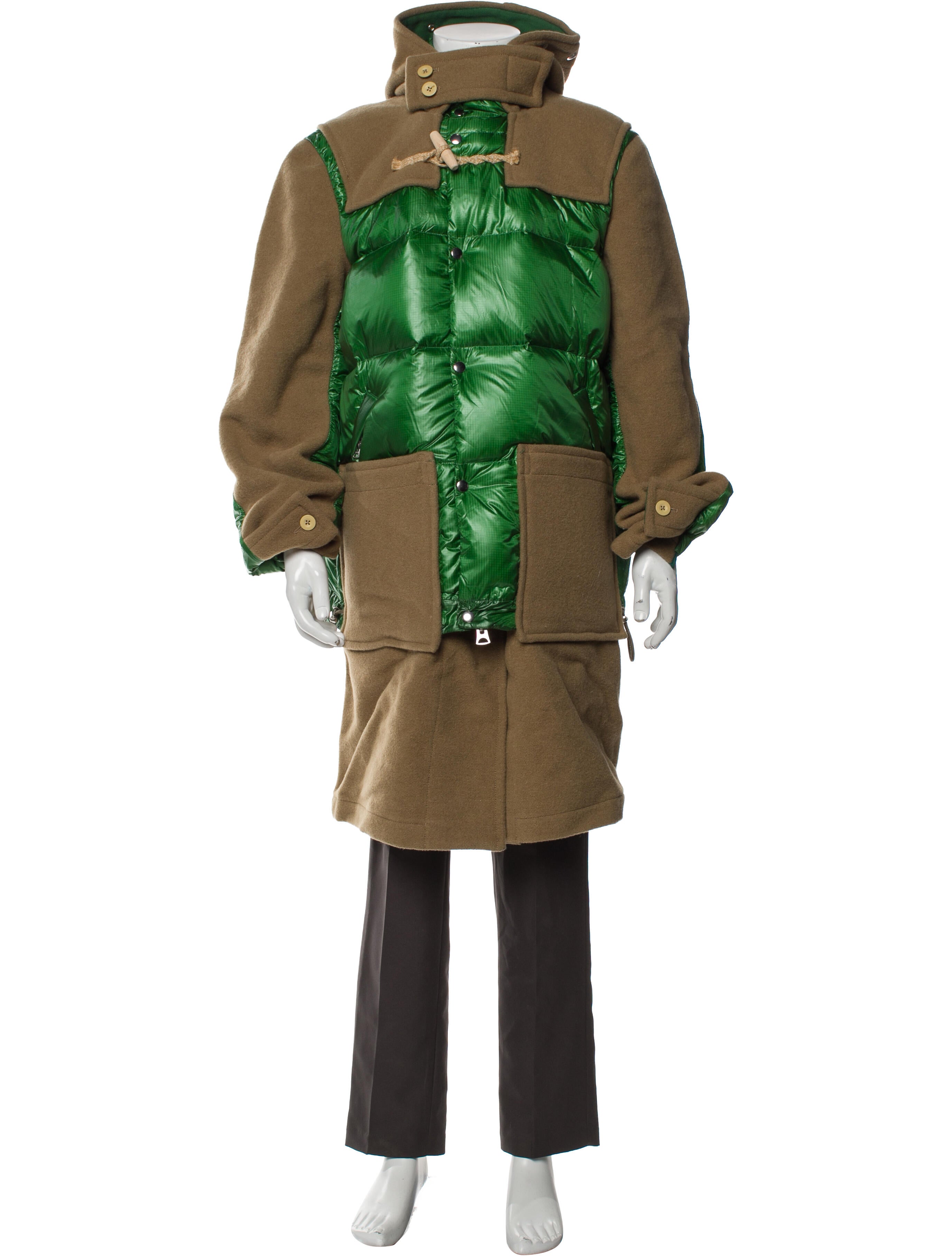 Sacai Wool Colorblock Pattern Parka