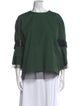 Sacai Scoop Neck Three-Quarter Sleeve Blouse
