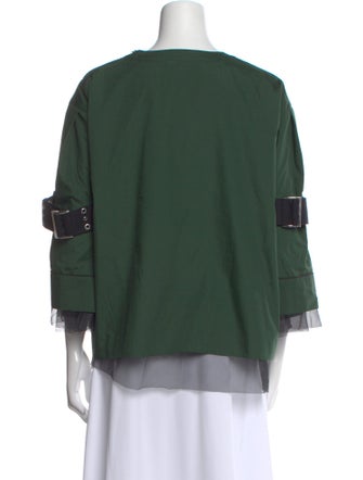 Sacai Scoop Neck Three-Quarter Sleeve Blouse