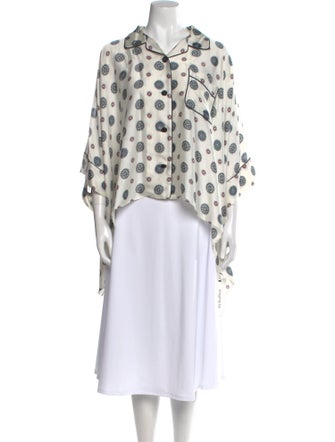 Sacai Printed Mock Neck Blouse