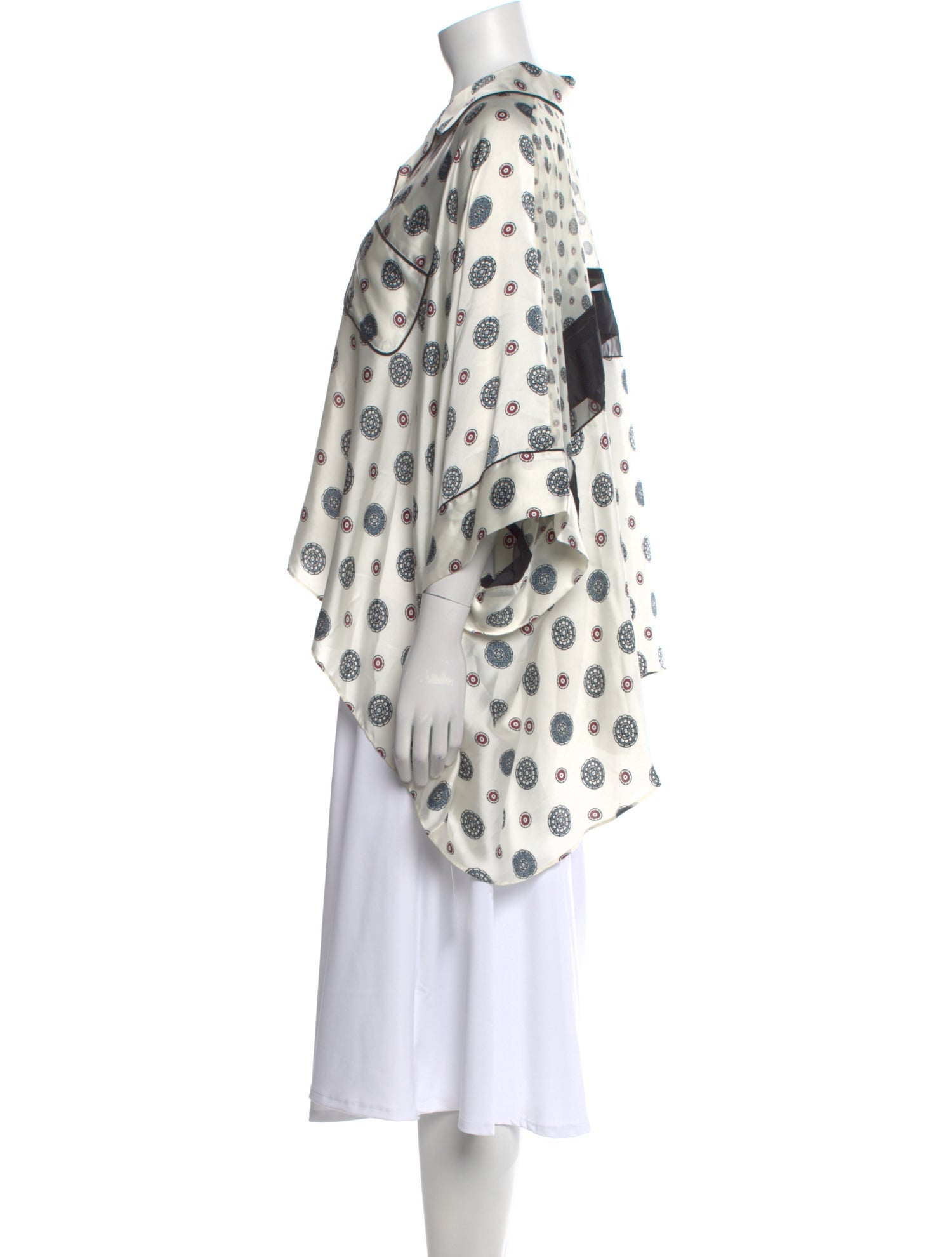 Sacai Printed Mock Neck Blouse