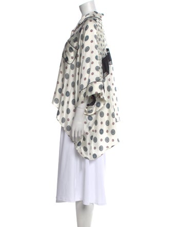 Sacai Printed Mock Neck Blouse