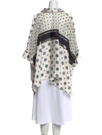 Sacai Printed Mock Neck Blouse